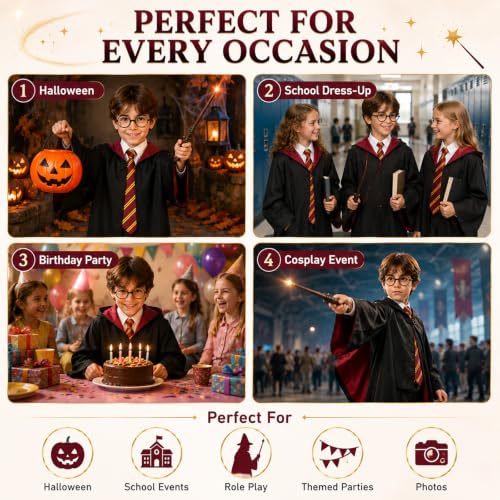 CVJJZ Wizard Costume Accessories Set for 9-12 Years Old - image 5