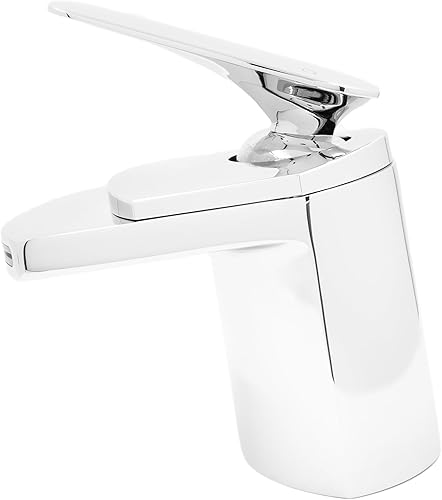 WAVE - Grifo de lavabo de cascada de una sola palanca, cromado