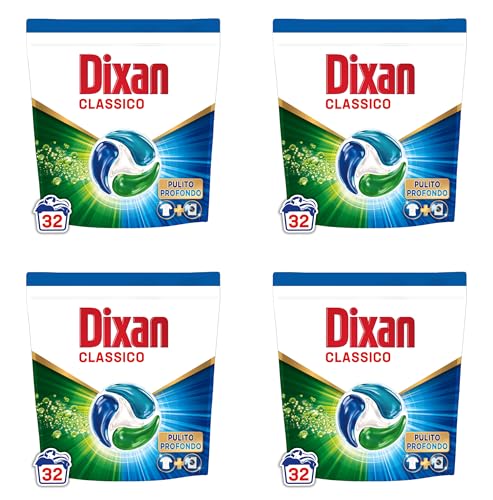 Dixan Discs 4In1 Classico Detersivo Lavatrice (32 Lavaggi), Capsule Lavatrice Per Una Pulizia Profonda Del Bucato E Freschezza Igienica Per La Lavatri