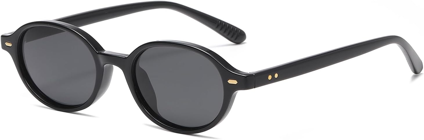 POLARKING Retro Oval Sunglasses for Women Men Trendy Designer Small Sun Glasses 90s Vintage Shades