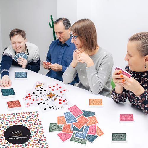Image of Playing Cards Bulk,24 Decks of Cards,24 Pack Poker Cards Set,Standard Playing Cards with a Colorful Gift Box,Suitable Various Fun Card Games for Adults and Seniors, Holiday Presents
