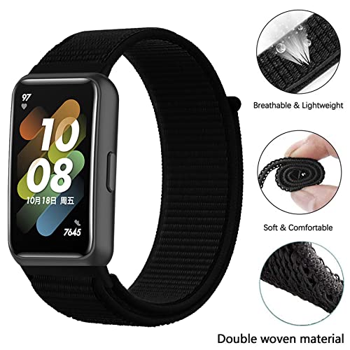 Keecuty Nylon Watch Band, 2 Pieces, Compatible with Huawei Band 7, Adjustable Velcro Replacement Strap, Sport Loop, Soft - Image 3