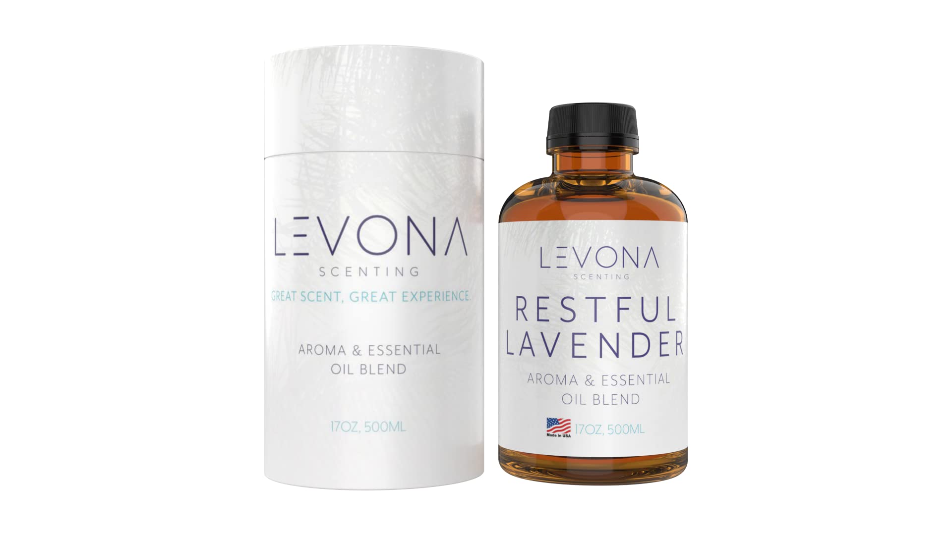 LEVONA SCENTPure Essential Oils For Diffusers For Home - Hotel & Home Luxury Scents - Restful Lavender Essential Oil for Diffuser - Fragrance Oil Blend - Humidifier & Diffuser Oils - 500ml Aroma Oils