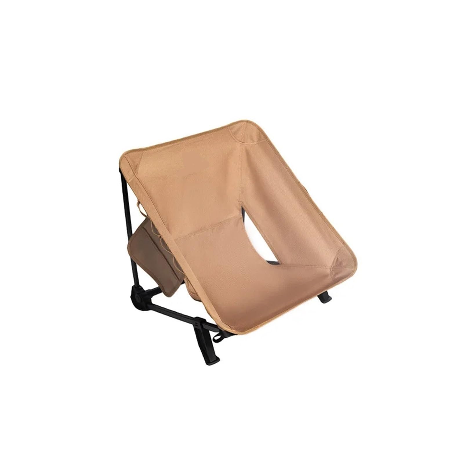 Chaise de plage pliante ultra-légère noire avec dossier en maille respirante pour le sol