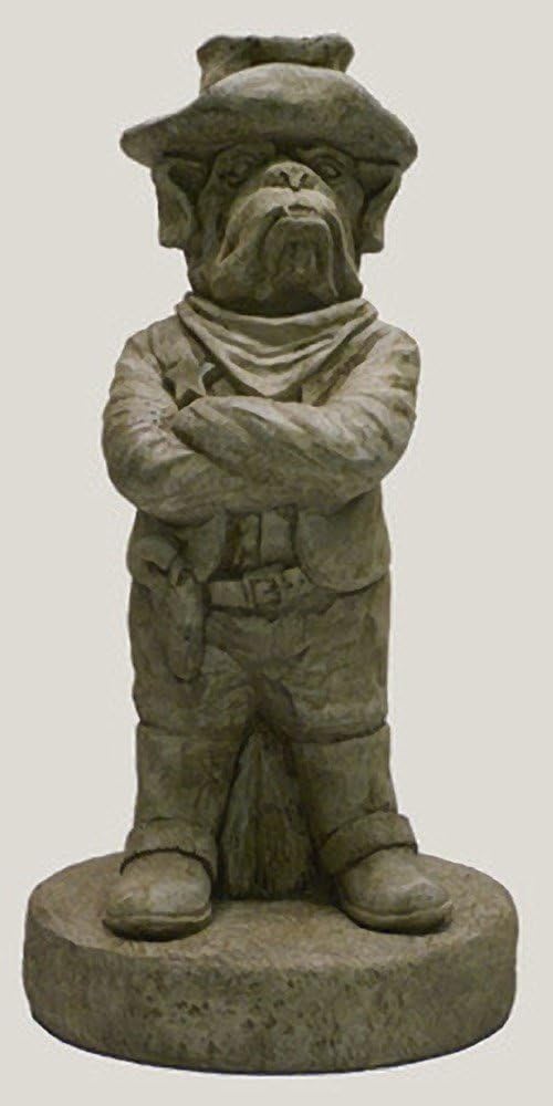 Deputy Dawg Arms Crossed Stone Statue 18in Tall Buff Color
