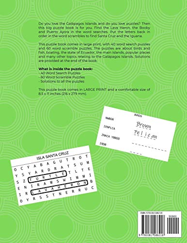 Galapagos Islands Puzzle Book: Word Searches and Word Scrambles
