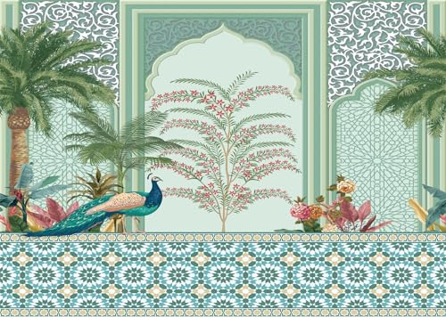 Arrière-plan de photographie papier peint marocain traditionnel vert en tissu
