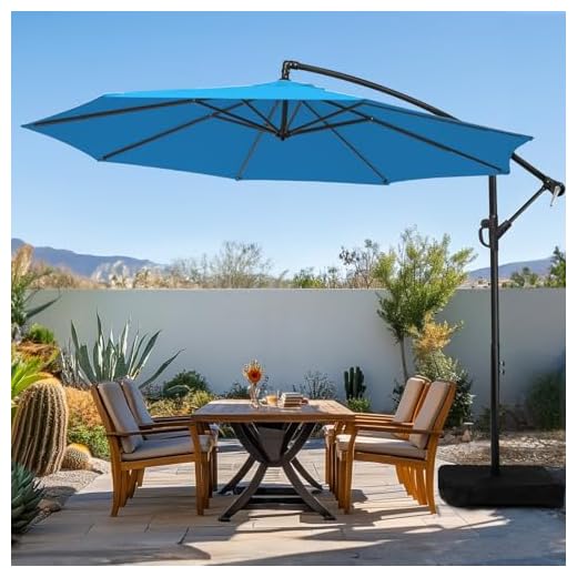 Wikiwiki 10ft Offset Patio Umbrella With Base