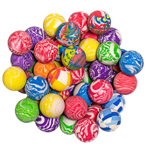 Fun Central 50-Pack 1.5” Hi-Bounce Balls – Assorted Colorful Designs