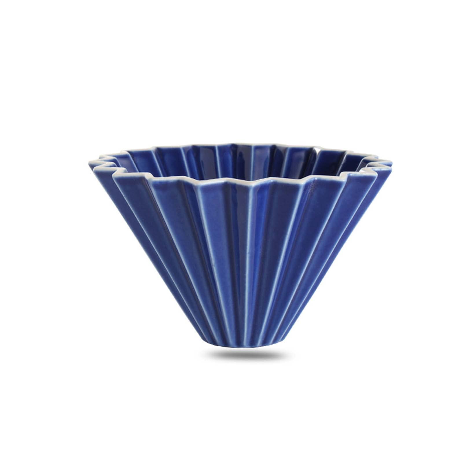 Origami Style Ceramic Coffee Dripper Pour Over with Acacia Wood Holder
