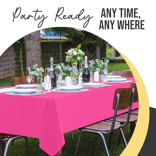 Image of Exquisite Hot Pink Rectangle Tablecloth 54 inchx108 inch - 48 Pack