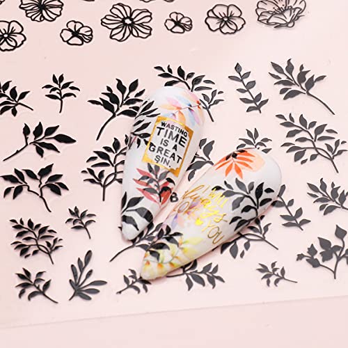 Flower Nail Art Sticker Black Lace Nail Stickers Decals Nail Art Supplies For Acrylic Nail 3D Self Adhesive Sexy Black Lace Flower Nail Design Diy Manicure Nail Charms Decoration #TOP3