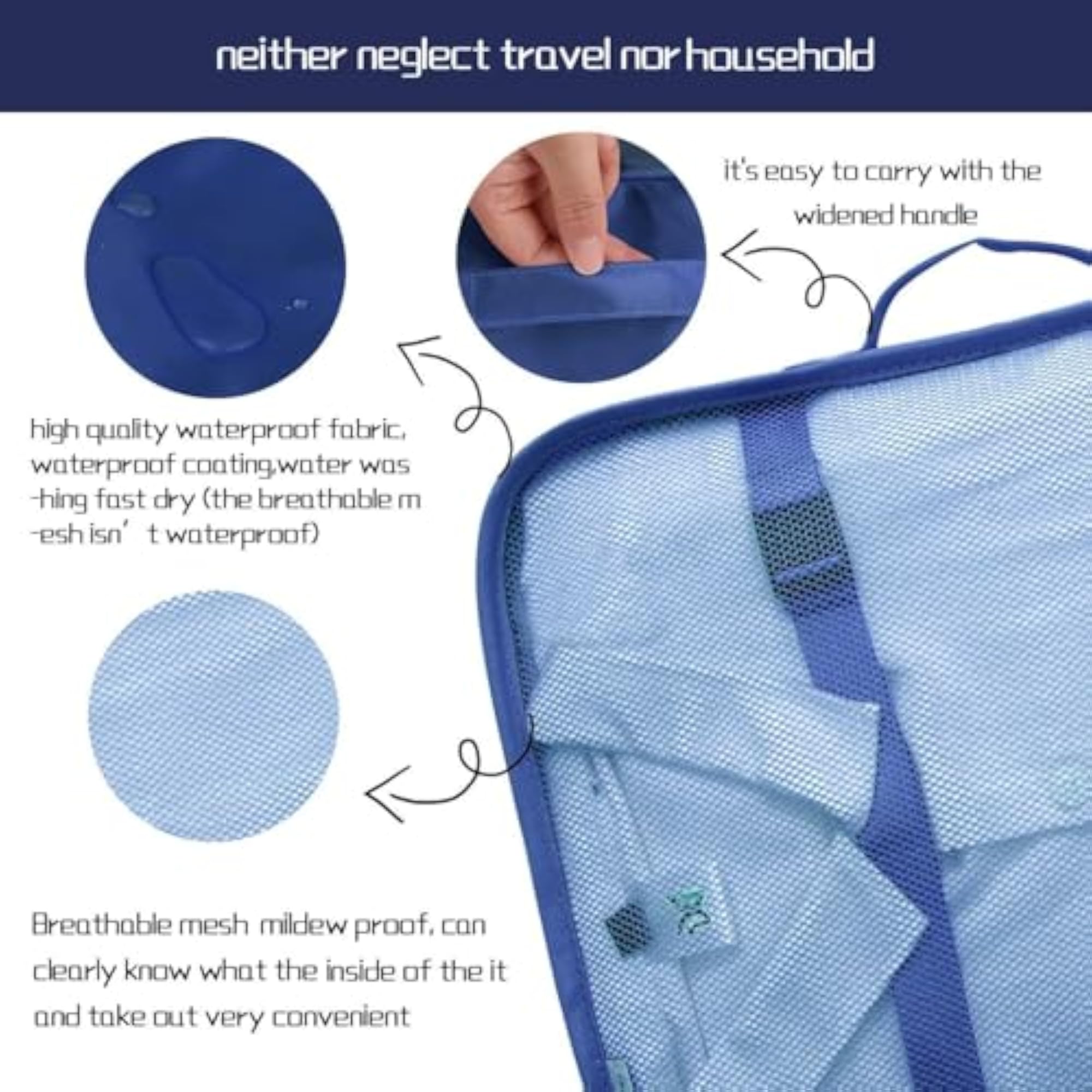 7 in 1 Travel Organizer Set with Shoe Bag for Laundry & Cosmetics