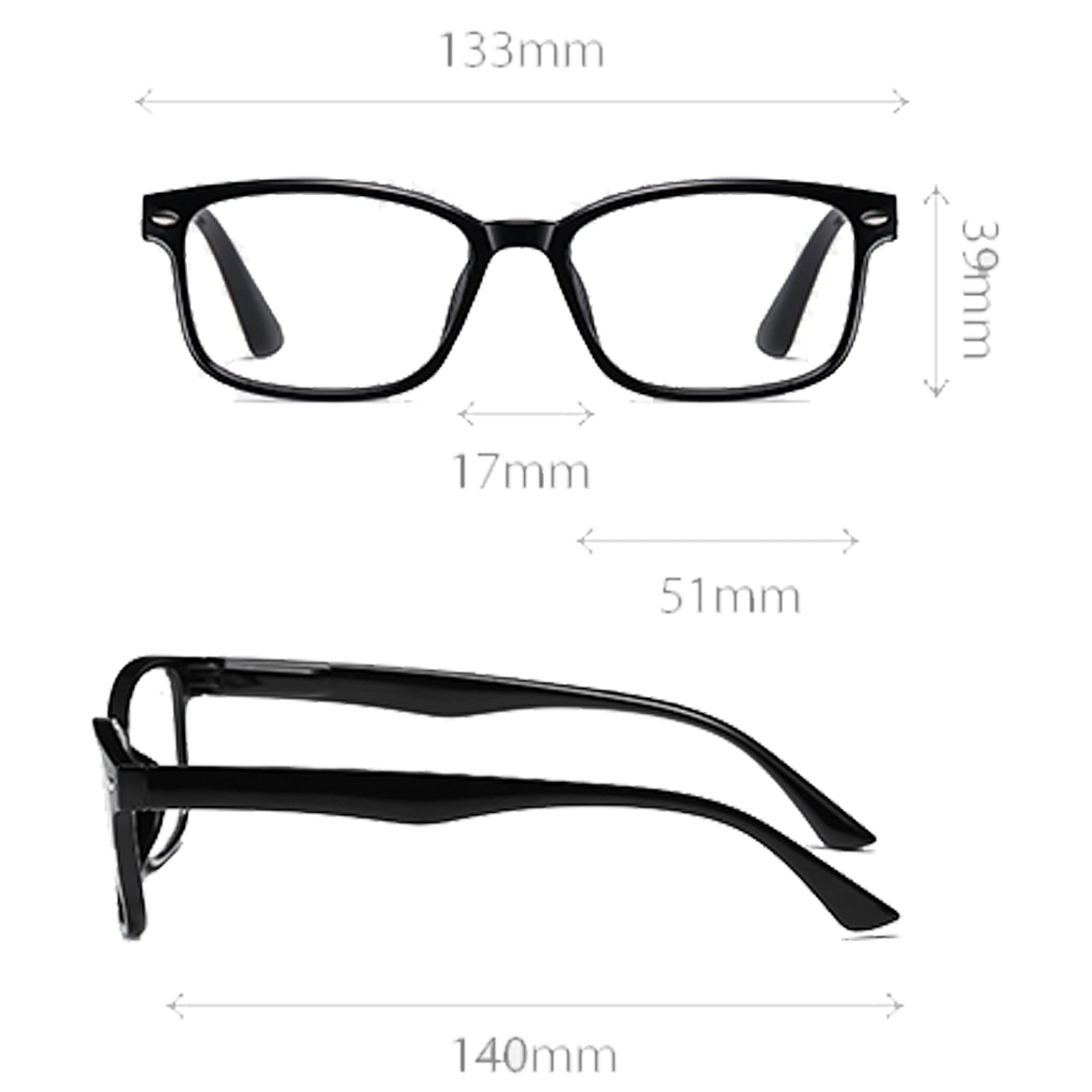 Retro Okulary do czytania Pełna Rama Eyeglass Elegancka Rama kwadratowa Nieprzekle Anty-Blu-ray Clear Obiektywne Okulary Do Oglądania TV Reading Gazeta,4 pack mixed color,+2.50