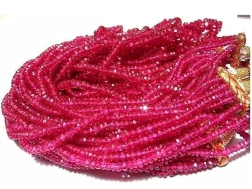 Rondelles corindon rose rubellite LKBEADS 3mm pour création bijoux DIY