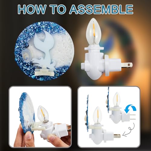 Image of Hortsun Plug in Seashell Night Light Ocean Sea Animal Decorative Night Light Plug in Beach Lamps Vintage Ocean Lamps for Adult for Home Bedroom Living Room Bathroom Wall(Dolphin)