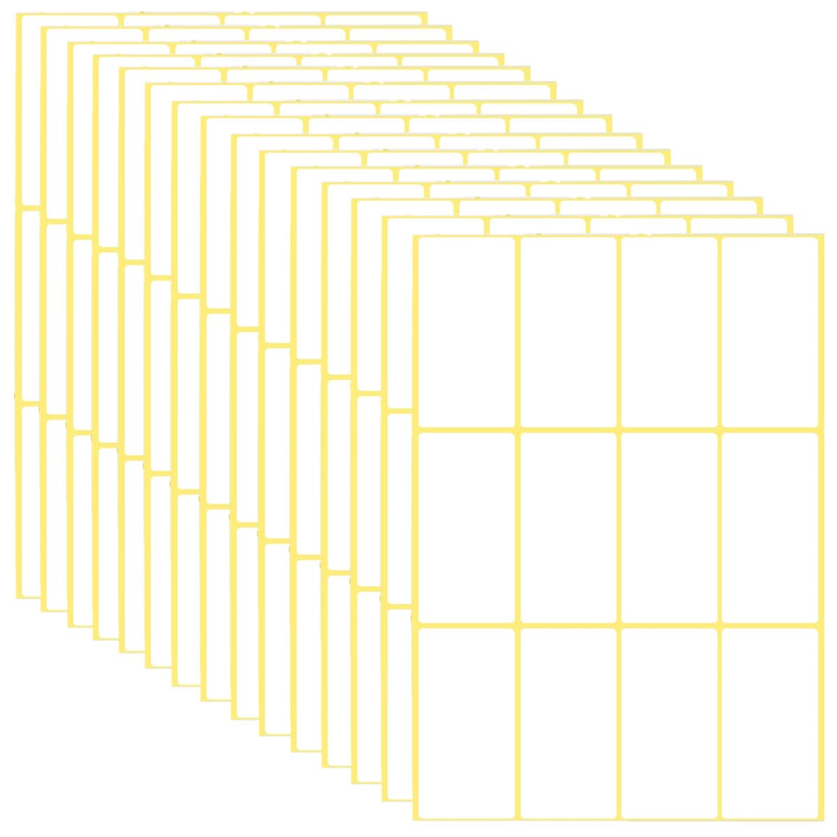 Aoflyda 90 Pcs Rectangular Label Stickers, 15 Sheets 50x100mm White Self Adhesive Labels, Printable Distinguish Labels for Bottle Jar File Folder School Office Kitchen Use