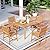 MFSTUDIO 5 Pieces Wood Patio Dining Set, Outdoor Teak Patio Table Chairs Set for 4, Square Acacia Wood Patio Table, 4 x Acacia Wood Patio Chairs with Woven Rattan Design for Garden, Backyard