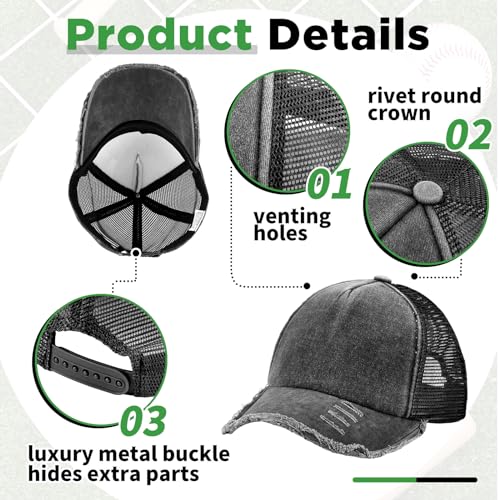 Image of Suhine 24 Pcs Blank Trucker Hat Bulk Unisex Mesh Baseball Cap for Sublimation Embroidery Vintage Adjustable Hat for Men Women