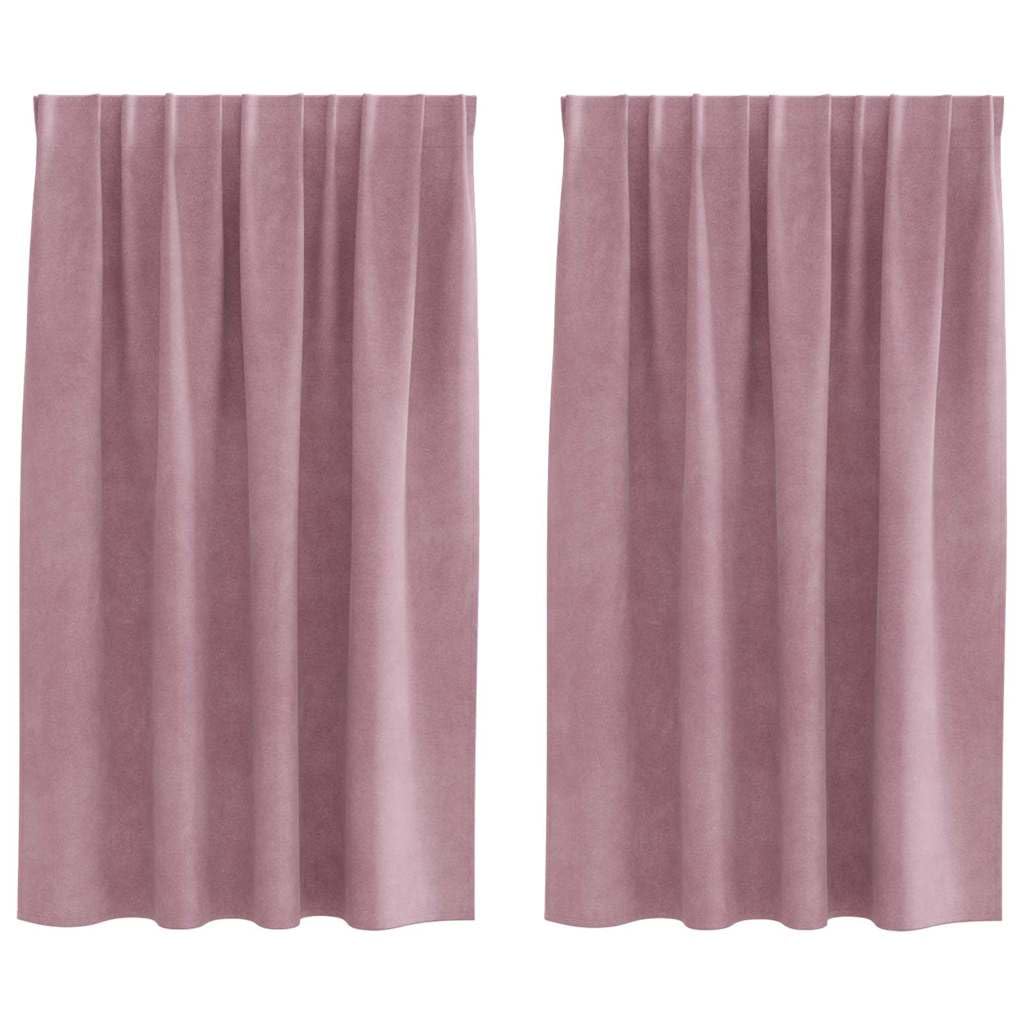 Vidaxl Dark Pink Blackout Curtains 2 Pcs 140 X 140 Cm Velvet