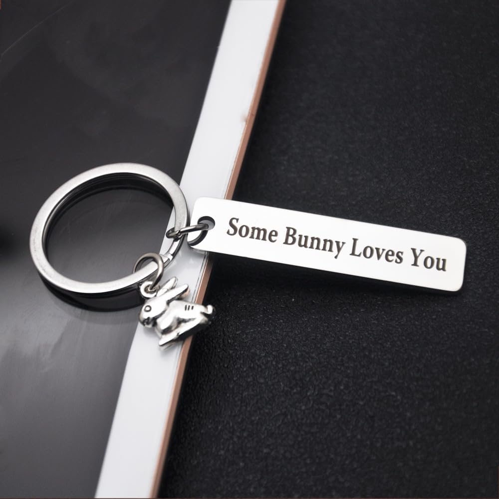 Hibetek Rabbit Keychain Easter Gift Some Bunny Love You keychain - Image 3