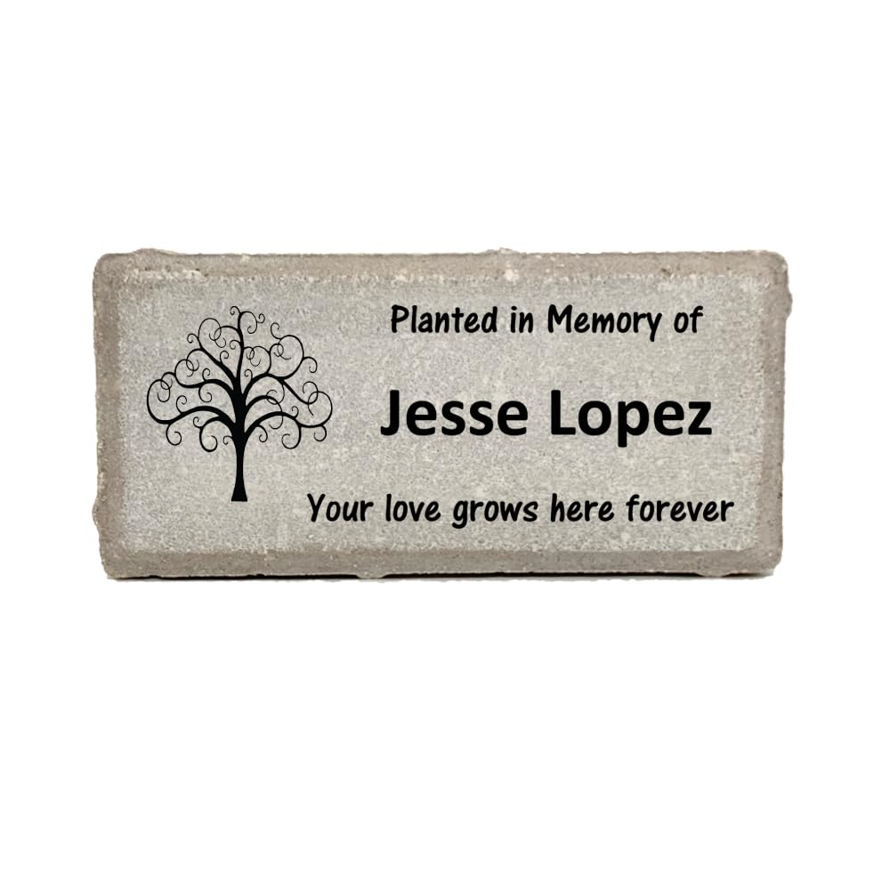 Tree Memorial Stone - Planted in Memory of - Swirl Tree - Real Stone Personalized by Florida-Funshine
