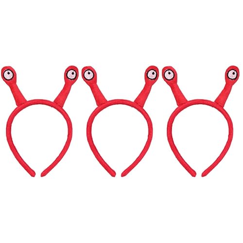 Beaupretty Diadema de 3 piezas de caracol, maquillaje de caracol, tentáculos de caracol, cuidado de la piel de caracol, lindo y divertido spa (rojo)