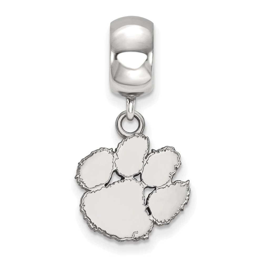 LogoArt Sterling Silver Clemson University Small Dangle Bead Charm