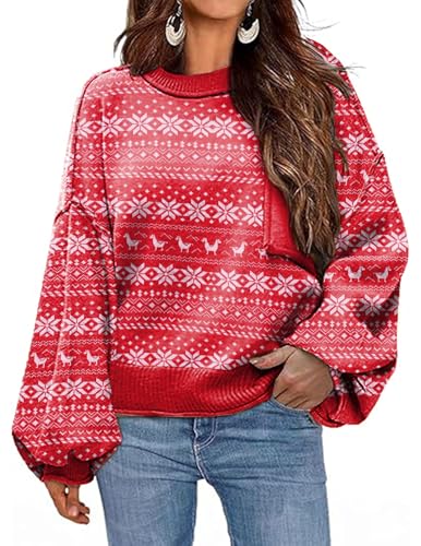 Image of Zeagoo Sweaters for Women 2025 Trendy Fall Fashion Oversized Lantern Long Sleeve Knitted Pullover Tops Outfits
