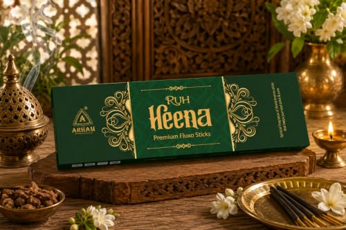 Image of Ruh Heena Premium fluxo (Flora Agarbatti) Masala Incense Sticks Pack of 120 Sticks, 225 GMS.