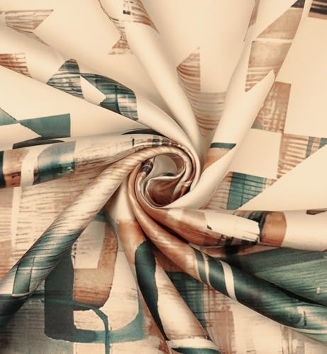 Image of Story@Home Blackout Digital Print Door Curtains 7 Feet Long Set of 1 | 70% Room Darkening Curtain | Thermal Insulated Curtains for Living Room | (118 x 215 cm, Beige) | Perfect for Home Decor