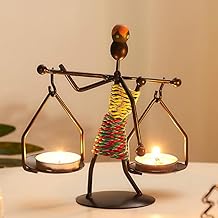 SUME Women Figure Metal Wrought Iron Tealight Candle Holder Home Decor Ornament