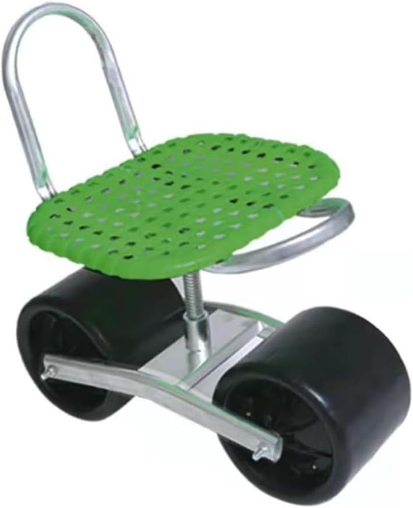 「FLYKING」車輪付きガーデンシート パティオヤードカート 移動式、回転式、 高さ調節可能 ローリング除草 ガーデン 持ち上げ式
