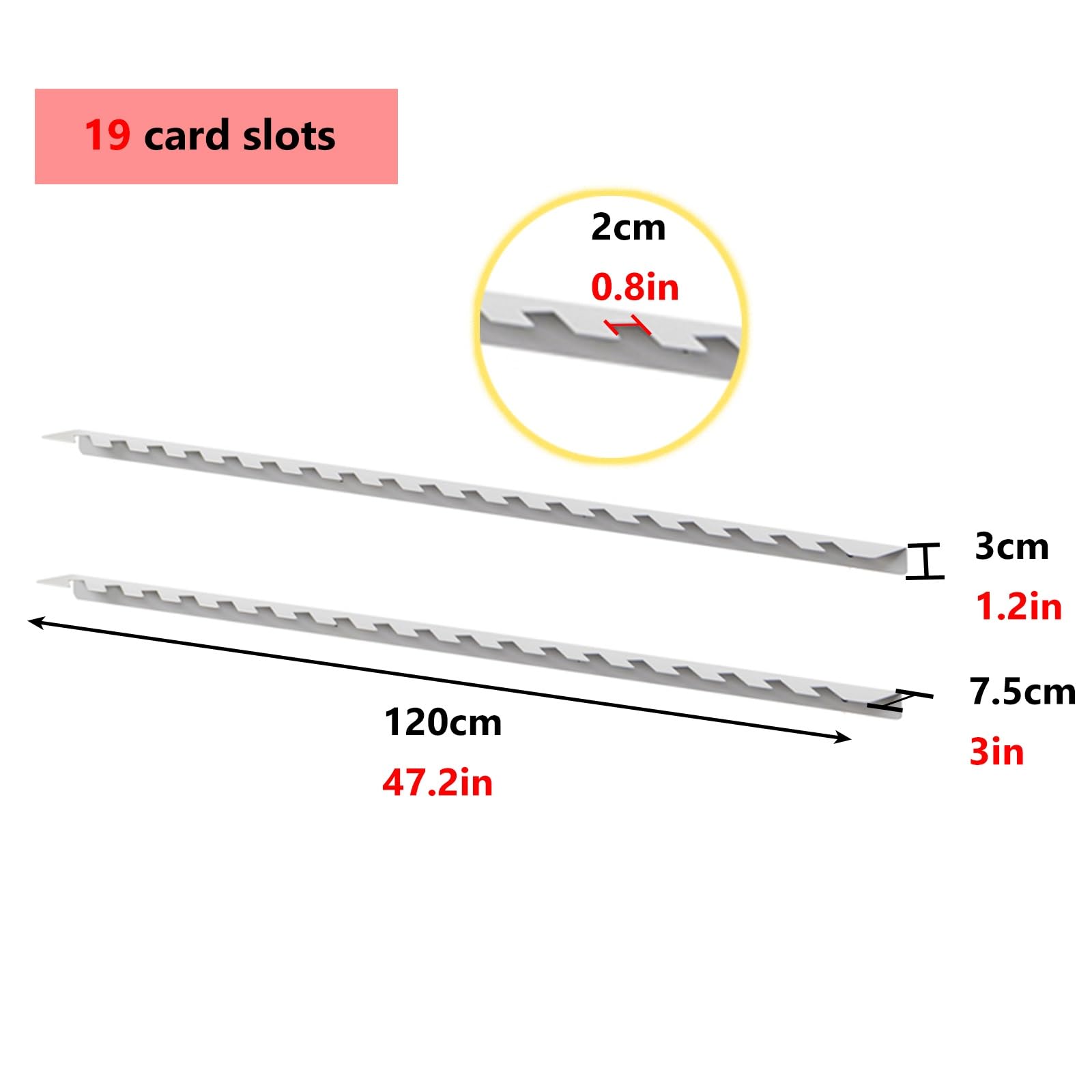 Espositore per Campioni di Piastrelle in Marmo di Grande capacità - Scaffale da Pavimento in Legno Bianco con 9/13/15/19 Scomparti, Adatto per attività di Fornitura (120x7,5x3 cm/47,2x3x1,2