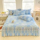【Elegent Styling】la jupe de lit est cousue avec le drap-housse pour augmenter la beauté globale et réduire le coût d'achat de deux literies séparément. Combinez la jupe de lit et le drap-housse ensemble, le drap-housse peut parfaitement envelopper votre matelas. Bande élastique sur les coins pour mieux maintenir le drap de lit sur votre matelas. La jupe de lit à drap-housse peut être utilisée comme protège-matelas.