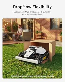 MAMMOTION LUBA mini 2 AWD 1000 Robot Lawn Mower, AI Vision Tri-Camera & NetRTK Positioning, Auto-Mapping, DropMow, Slopes 80%, Cutting Height 20-65mm, Multizone Management up to 30 Zones