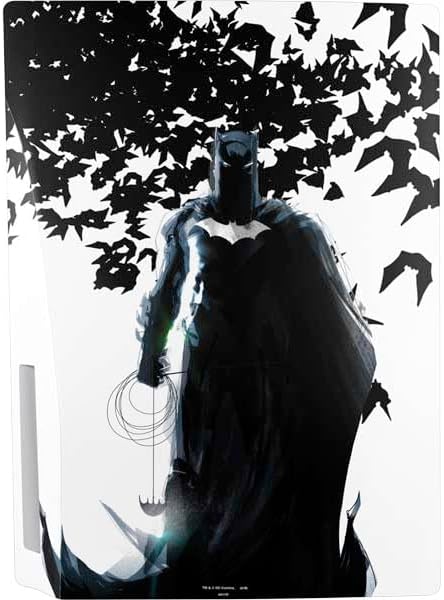 Skinit Decal Gaming Skin Compatible with PS5 Bundle - Officially Licensed DC Comics Batman Holding Batarang Art Design
