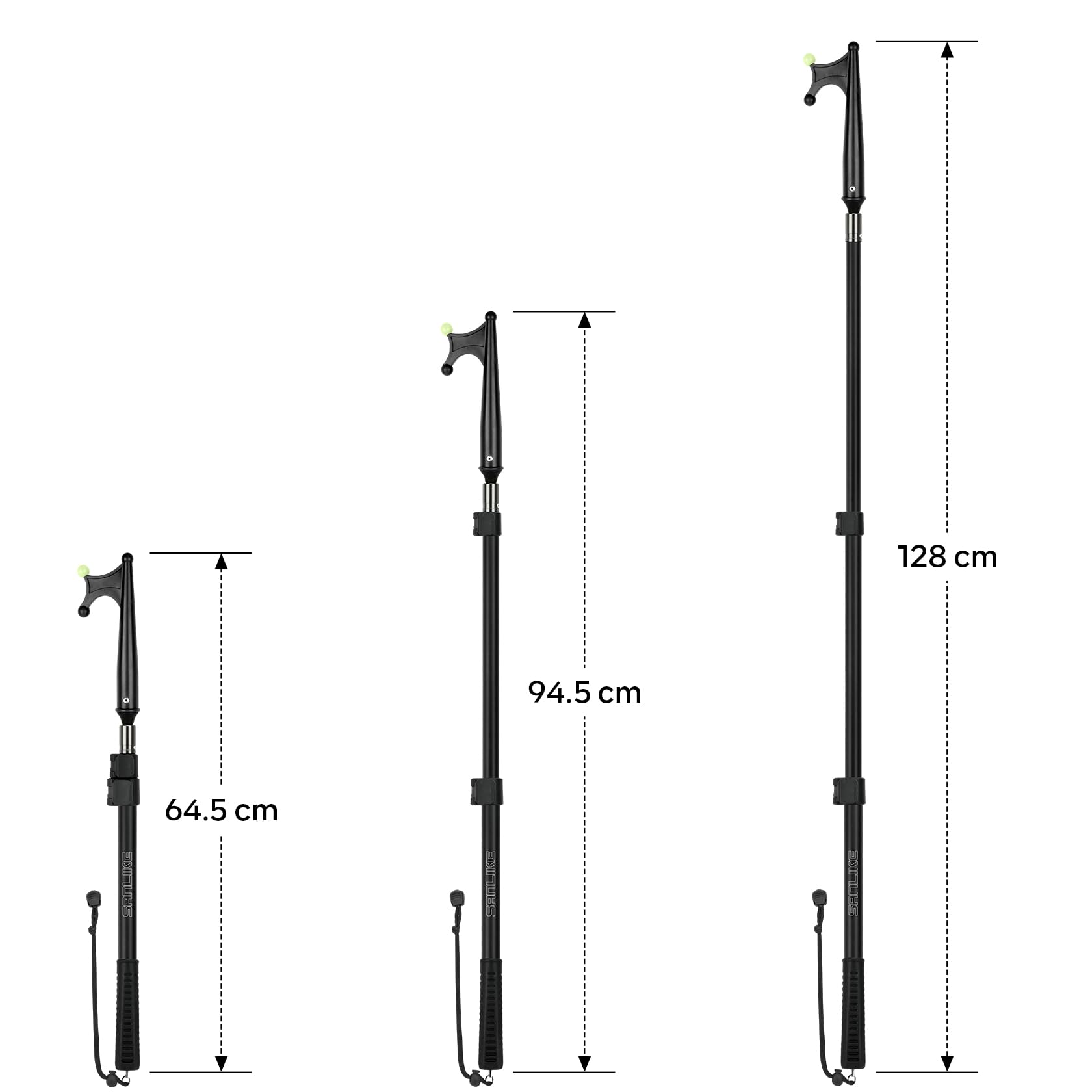 SAN LIKE Asta Telescopica per Agganciare, Accessori Barca per Nautica Sccessori Barche, Ganci da Barca con Perline Luminose Boat Hooks, Mezzo Marinaio in Alluminio Leggeri Durevoli per L'attracco