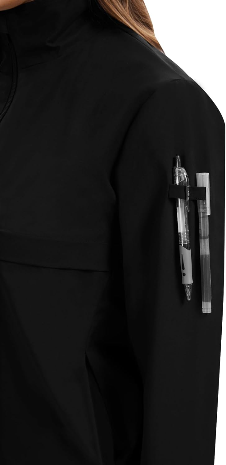 Scrub Jackets for Woman Zip Front Stand Collar Nurse Jacket Soft Long Sleeve Medical Scrub Coats with 2 Pockets - Image 5