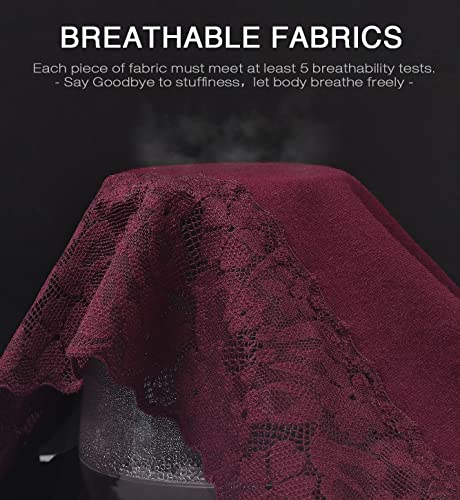 RHYFF Womens Underwear Cotton Bikini Panties Lace Soft Hipster Panty Ladies Stretch Full Briefs 5 Pack - Image 6