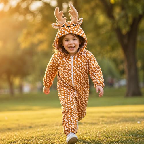 Image of Raj Costume Animal Fancy Dress Costume for Boys & Girls | Hooded Full Body Wildlife Zoo Animal Jumpsuit | Soft Costume for School Function, Fancy Dress, Halloween, Birthday, Cosplay & Role Play