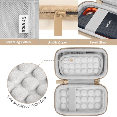 Image of Yinke Hard Case for SanDisk Extreme Pro /SanDisk Extreme External SSD 500GB 1TB 2TB Travel Case Storage Bag(White)