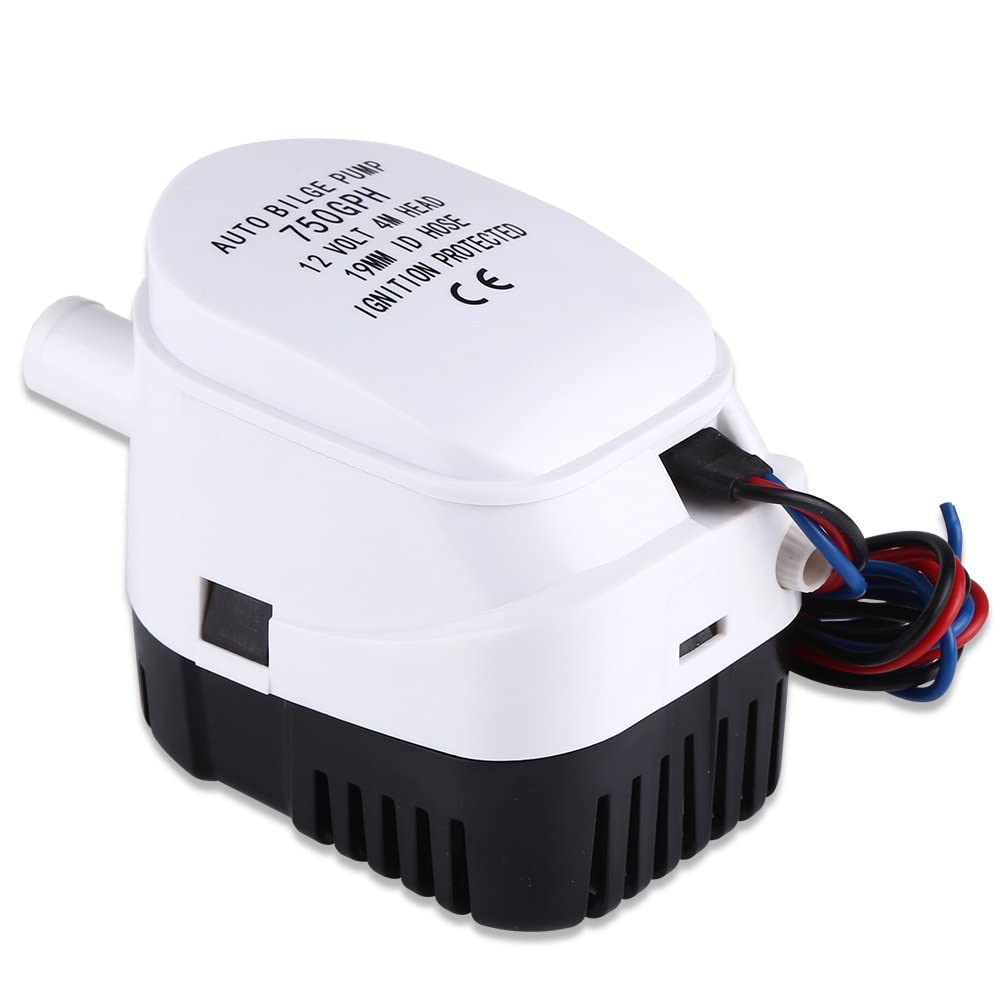 Automatische Bilgepumpe 12V 750GPH Tauchpumpe Bilgepumpe Bilgenwasserpumpe Tauchhydraulikpumpe Boots Lenzpumpe Wasserpumpe mit Schwimmerschalter für Boot Yacht