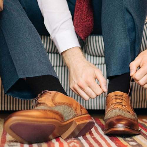 Duna Mens Lightweight Cotton Crew Socks - Super Soft and Breathable Black Socks2