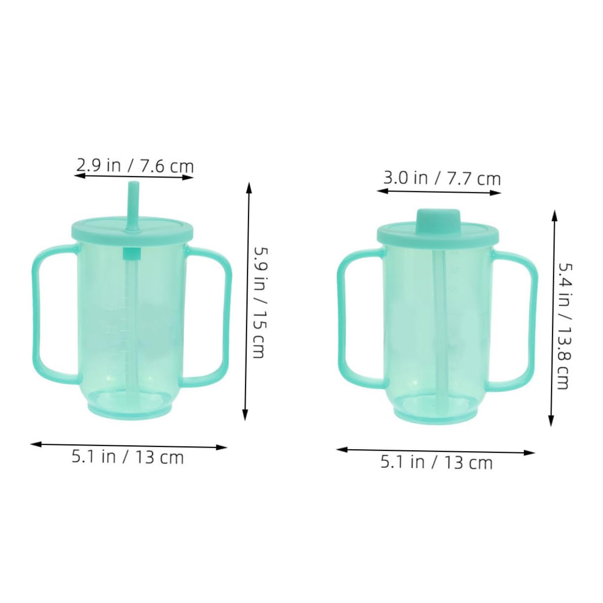Vasos Antiderrame Para Adultos Mayores 2 Piezas Pajita Integrada Soporte Ergonómico Plástico Reutilizable Para Pacientes Cuidado Diario En Alimentación Segura