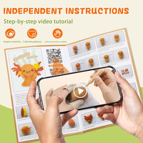 Image of Yizzvb 7 Pcs Needle Felting Kit Felting Kits Wool Felt Animal Kit | 7 Pcs Felting Kits for Beginners Adult, Needle Felting Kit Including Wool Roving, Mat, Felting Needles and Instructions
