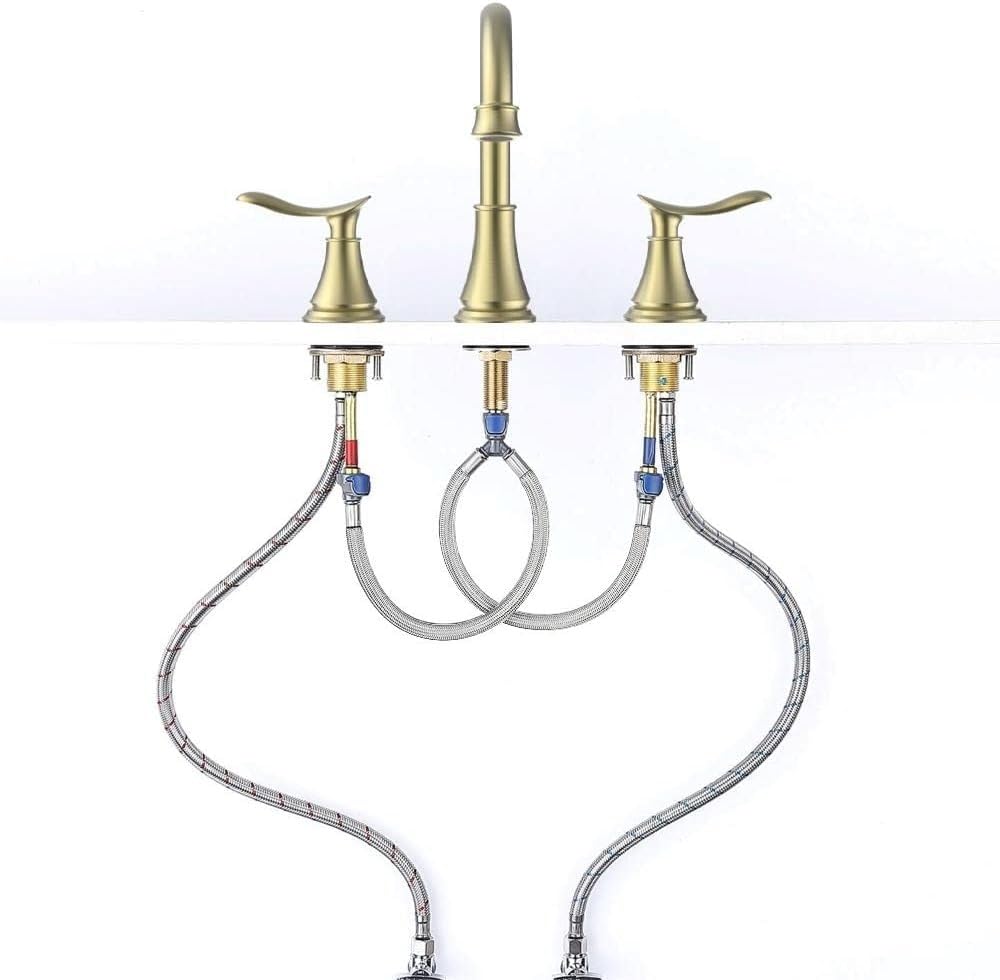 Grifo for lavabo giratorio 360° con doble mando para tocador de 3 orificios