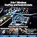 Wireless Carplay Adapter for iPhone,Wired CarPlay to Wireless,Android Auto 2in1 Mini USB Design with Fast Stable Connection Car Play for Apple iOS 10+, Android 11+ Version
