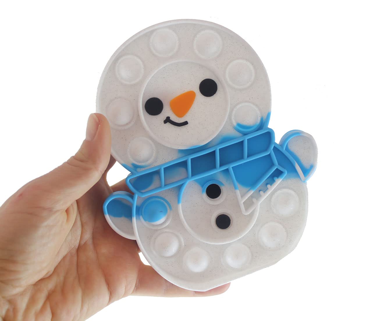 Curious Minds Busy Bags 1 Holiday Snowman Festive Bubble Popper Fidget Toy - Cute Bubble Popper Fidget Toy - Fun Party Favor Toy - Christmas Winter (Random Color)