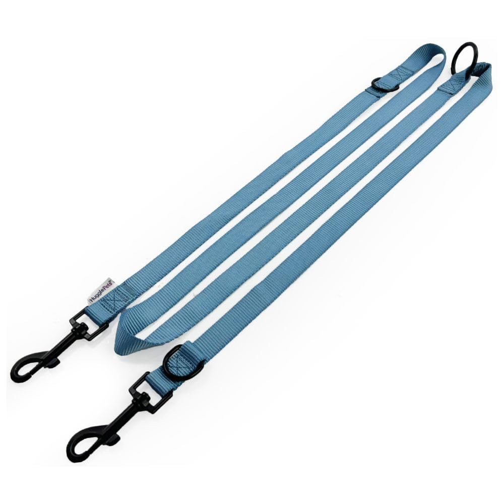 HugglePets 10 In 1 Dog Training Lead Dogs. Hands Free Slip-On Rope Leash. Weather-Resistant. 200 x 1.9cm Professional Dog Lead To Stop Pulling. Short & Long Puppy Training Lead Blue